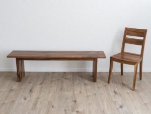 Banc en bois de noyer par Philippe Emery