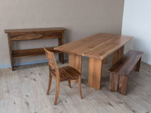 Ensemble en bois de noyer par Philippe Emery